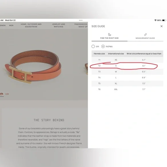 Hermes Behapi Triple Tour Bleu Electrique Leather Bracelet size small - Picture 7 of 7